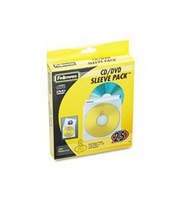 Fellowes 90661 - Two-Sided CD/DVD Sleeve Refills for Softworks File, 25/Pack-FEL90661