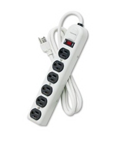 Fellowes 99027 Six-Outlet Power Strip, 120V, 6-Foot Cord, Platinum