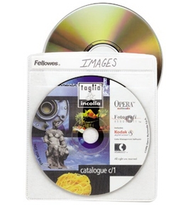 Fellowes CD Sleeves 100 CD Capacity Clear Vinyl Double Sided-50-Pack