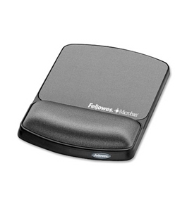 Fellowes Gel Wrist Rest & Mouse Pad with Microban, Black (9175101)