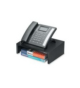 Fellowes Inc : Phone Stand, w/3" Storage Space, 13"x9-1/4"x4-3/8", Black - Sold as 2 Packs of - 1