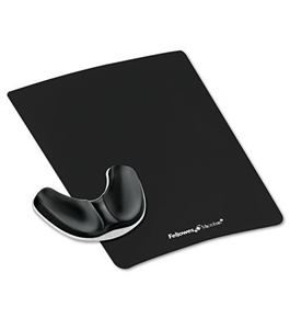 Fellowes Memory Foam Gliding Palm Support With Mouse Pad, Black - Sold as 2 Packs