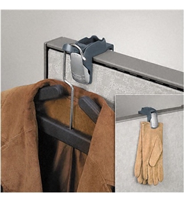Fellowes Pro Series Partition Additions Coat Hook & Clip, 1 5/8w x 3h, Slate Gray - Sold as 2 Pack