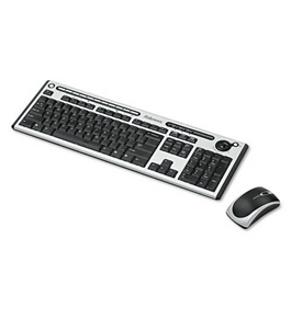 Fellowes : Slimline Wireless Antimicrobial Multimedia Keyboard, 122 Keys, Black/Silver -:- Sold as 2 Packs of - 1 - / - Total of 2 Each