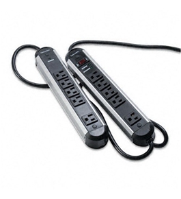 Fellowes : Split Metal Surge Protector w/2 Outlet Strips, 10 Outlets, 6ft Cord -:- Sold as 2 Packs of - 1 - / - Total of 2 Each