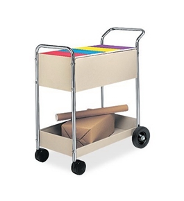 Fellowes Steel Mail Cart, 150 Legal Sized File Folder Capacity