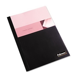 Fellowes Thermal Binding System Covers, 60 Sheets, 11-1/8 x 9-3/4, Clear/Black,
