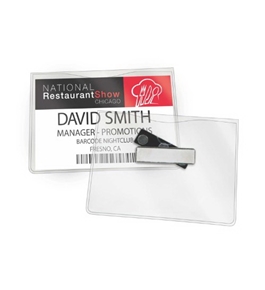 GBC Magnetic Badge Holders, 3 Touch Point Magnet, For Horizontal 4 x 3-Inch Inserts, Clear, 6 Pack (3748103)