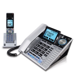 GE Corded and Cordless Answering System with Caller ID and Bluetooth Technology, Silver and Black (30784EE2)