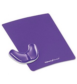 Fellowes Gliding Palm Support with Microban Protection, and Mouse Pad, Gel, Purple (9183401)