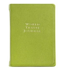 Graphic Image World Travel Journal, Goatskin Leather, Lime (TJIMRBLGTILIM)
