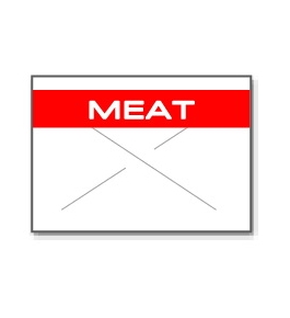 Garvey Preprinted GX1812 White/Red Meat Labels for a 18-6 Labeler