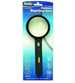 Helix Magnifying Glass, 5X Illuminated 3 Inch Diameter, Clear (61009)