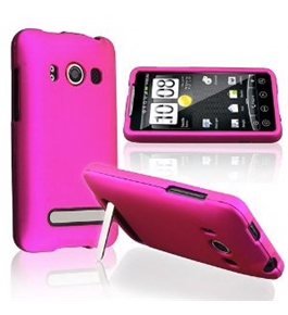 Hot Pink Snap-On Hard Rubberized Case for HTC EVO 4G Cellphone