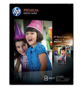 HP Premium Photo Paper, Letter Size Glossy (25 Sheets, 8.5 x 11 Inch) 64 lb. (216 x 278mm)