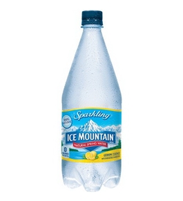 Ice Mountain Water, Natural Spring, Sparkling Lemon Essence, 1 lt (Pack of 12)