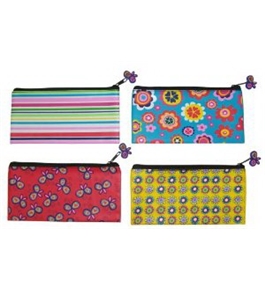 Inkology Blissful Garden Pencil Pouch with Charm Zipper Pull, 8.75 x 4.5 Inches, Single Pouch