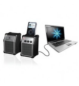 Innovative Technology Set of 2 Computer Speakers with MP3 Dock (Audio/Video/Electronics / Karaoke Machines)