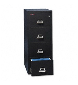 Insulated Four-Drawer Vertical File - Black Color