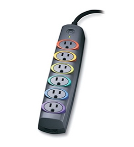 Kensington 62144C SmartSockets Premium 6-Outlet Color-Coded Power Strip and Surge Protector