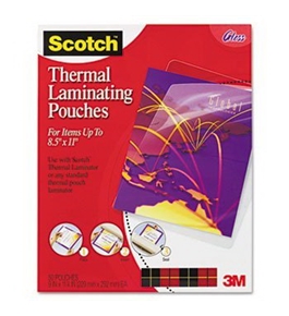 Letter size thermal laminating pouches 3 mil 11 1/2 x 9 50/pack