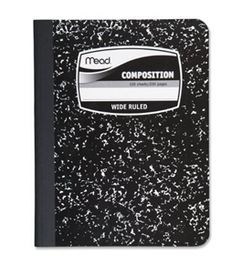Mead Black Marble Wide-Ruled Composition Book (09910)