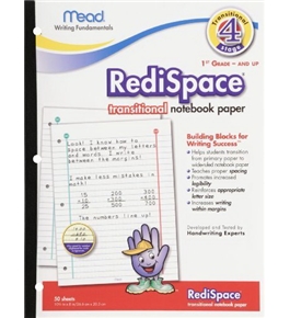 Mead RediSpace Transitional NoteBook Paper, Stage 4, 10.5 x 8 Inches, 50 Count (48018)