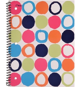 Mead Shape It Up Notebook, 10-1/2 x 8-Inches, 1-Subject, 70ct, WR, Circles (72094)
