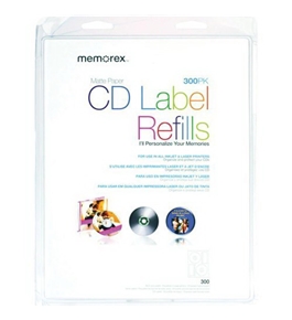 Memorex White CD Labels, Matte Finish. 300 Count (32020403)