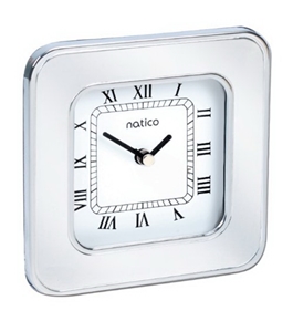 Natico Desk Alarm Clock, Silver (10-591S)