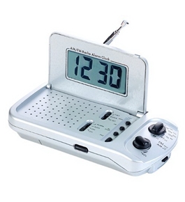 Natico Radio, Mini, Am and Fm Alarm Clock, Silver (80-R018)