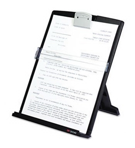 NEW - Fold-Flat Freestanding Desktop Copyholder, Plastic, 150 Sheet Capacity, Black - DH340MB
