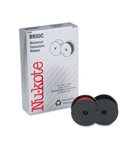 Nu-Kote BR80C Nylon Calculator Ribbon (Black/Red)