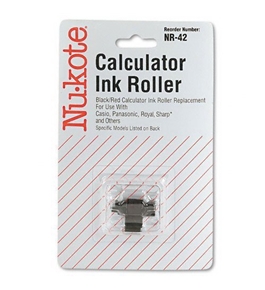 Nu-Kote NR42 Compatible Ink Roller for Canon/Casio/Victor/Sharp/Innovera Calculators (Black/Red)