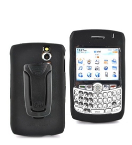 OEM Blackberry Curve 8300 Silicone Case Rubber Skin w/ Belt Clip - Black