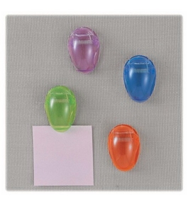 Officemate Standard Cubicle Clips, Assorted Translucent Colors, Pack of 4 (30172)