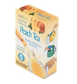 Office Snax OFX02724 Flavor Stix for Bottled Water Sugar-Free Peach Tea .07 oz 10 Stix