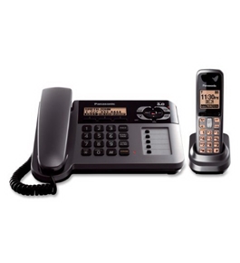 Panasonic KX-TG1061M Cordless/Corded Phone with Answering Machine, Metallic Grey