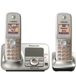 Panasonic KX TG4132N Dect 6.0 Cordless Phone with Answering System, Champagne Gold, 2 Handsets