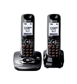 Panasonic KX-TG7532B DECT 6.0 PLUS Expandable Digital Cordless Phone with Answering System, Black, 2 Handsets