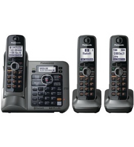 Panasonic KX-TG7643M dect 6.0 Link-to-Cell Bluetooth Cordless Phone with 3-Handsets