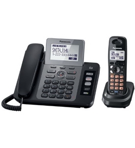 Panasonic KX-TG9471B 2-Line Corded/Cordless Phone with Digital Answering System and Contact Sync, Black, 1 Handset