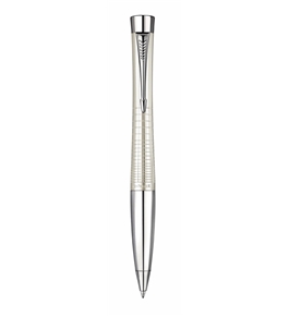 Parker Urban Premium Chiseled Medium Point Ballpoint Pen, Metallic White (1774703)
