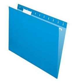 Pendaflex 81603 Recycled Colored Hanging File Folders, Letter, 1/5 Cut Tabs, Blue, 25/box