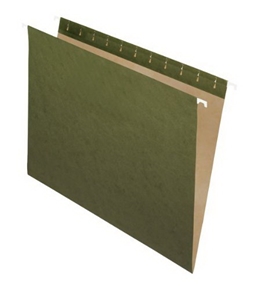 Pendaflex Essentials Hanging Folders, 25 Per Box, Straight Cut, Letter, Standard Green (81600)