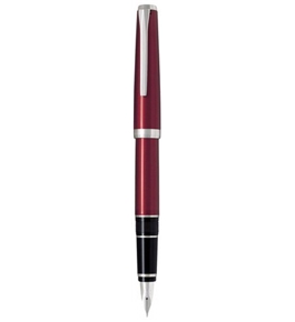 Pilot Metal Falcon Collection Fountain Pen, Burgundy Barrel, Medium Nib (60673)