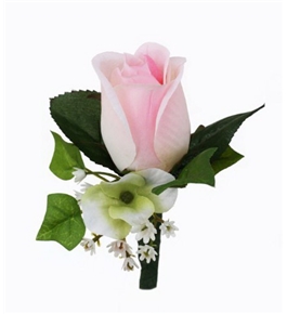 Pink Silk Rose Boutonniere