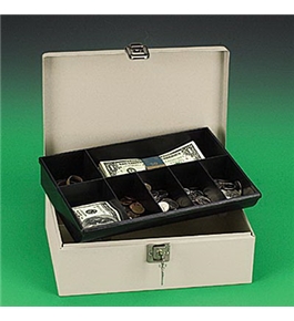 PMC04963 Lockn Latch Steel Cash Box, Pebble Beige, 11w x 7-3/4d x 4h