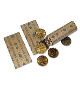 PMC53200 Tubular Coin Wrappers Dollar Coins $25, Pop-Open Wrappers