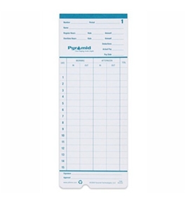 Pyramid 4242610M Time Cards, For Model 2400, Two Sided, Four Columns, 100 Cards Per Pack